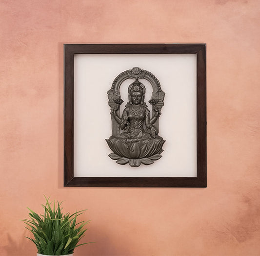 Goddess Lakshmi Ji Pyrite-Selenite 2D Plate