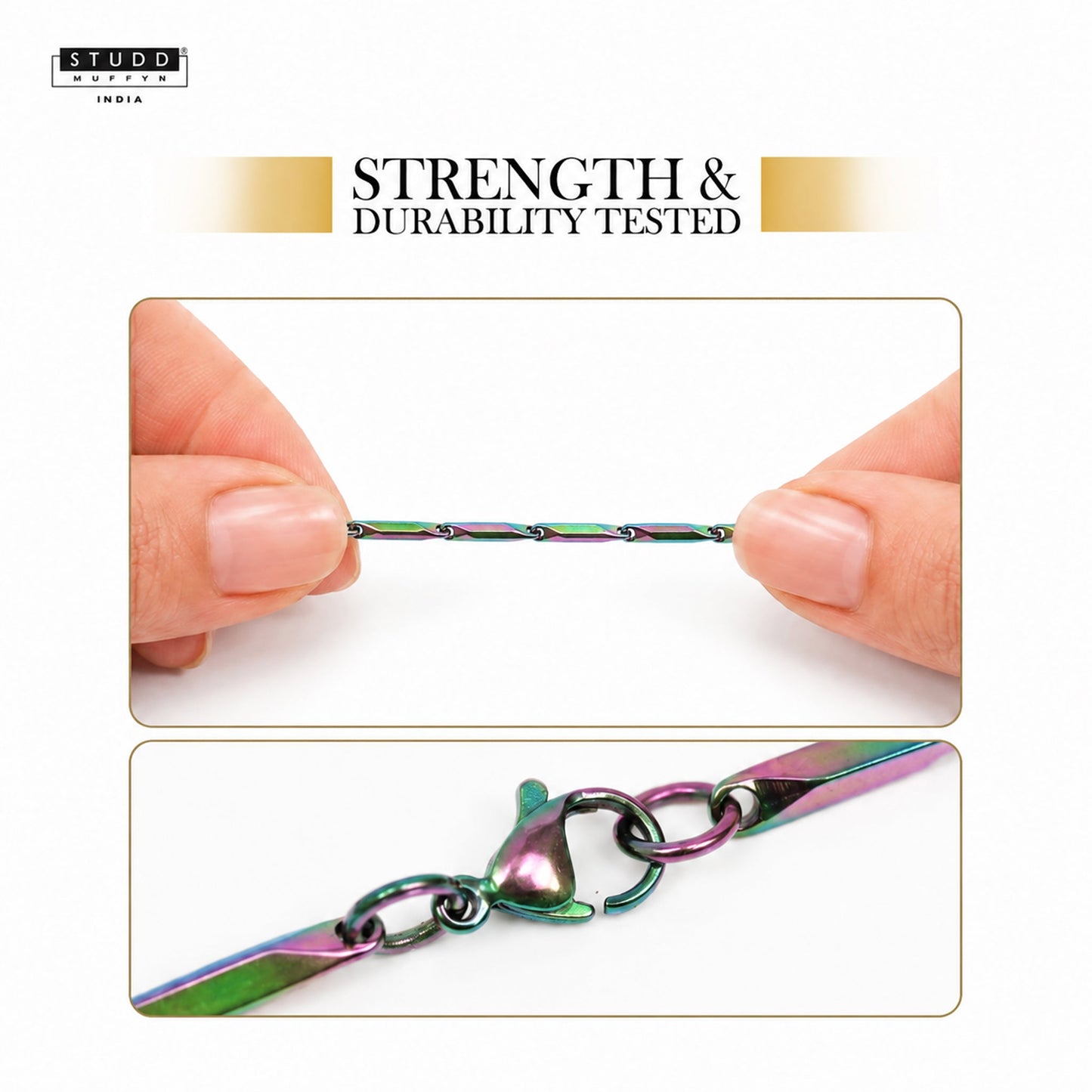 Multi-Coloured Rice Chain 3MM