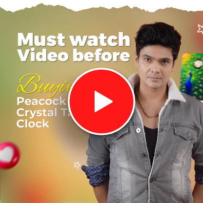 Peacock Pyrite Crystal Table Clock