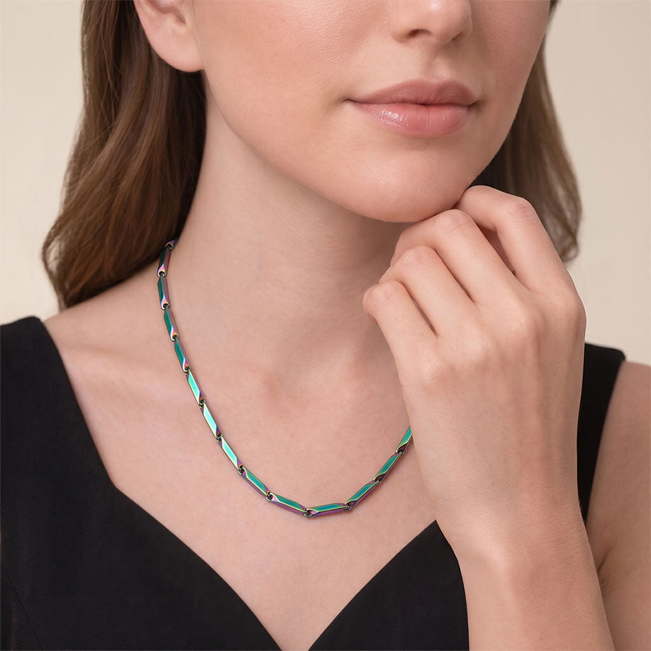 Multi-Coloured Rice Chain 3MM