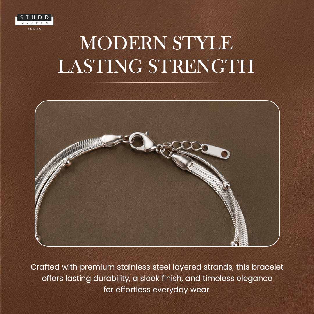 Dual Snake Satellite Bracelet [ Silver ]