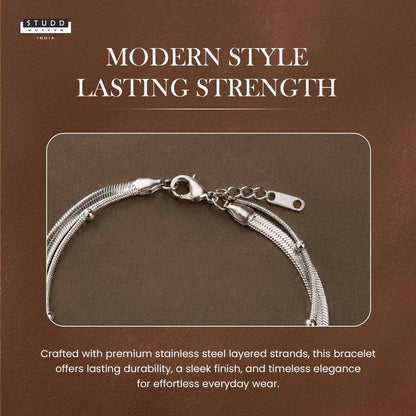 Dual Snake Satellite Bracelet [ Silver ]
