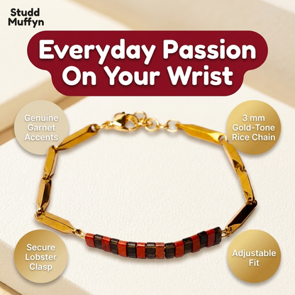 Passion Golden Rice Bracelet with USP callout chips around it