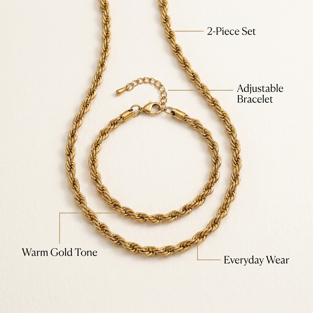 Infographic highlighting the Signature Rope Chain Combo's key features