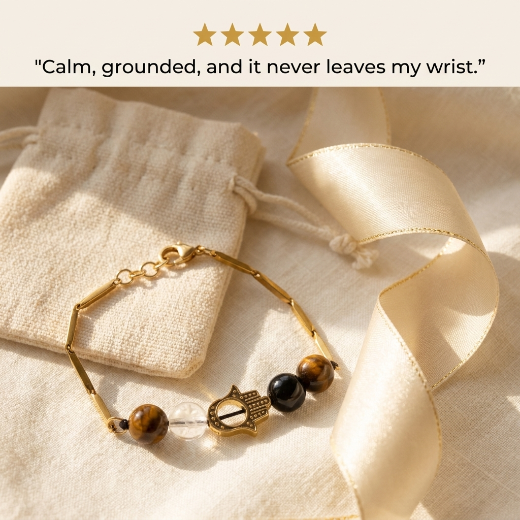 Nazar Sutra bracelet with five-star customer review styling