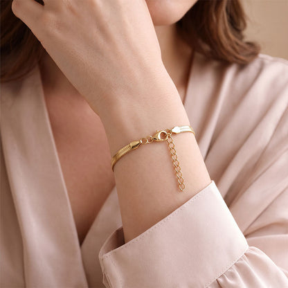 Snake Chain Bracelet Gold - 24k Gold Plated