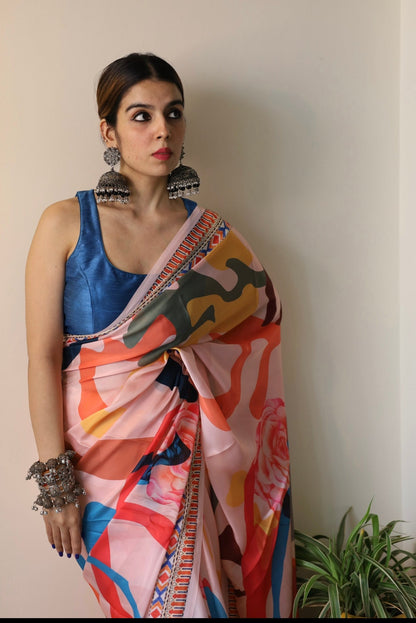 Titli - Satin Georgette Saree
