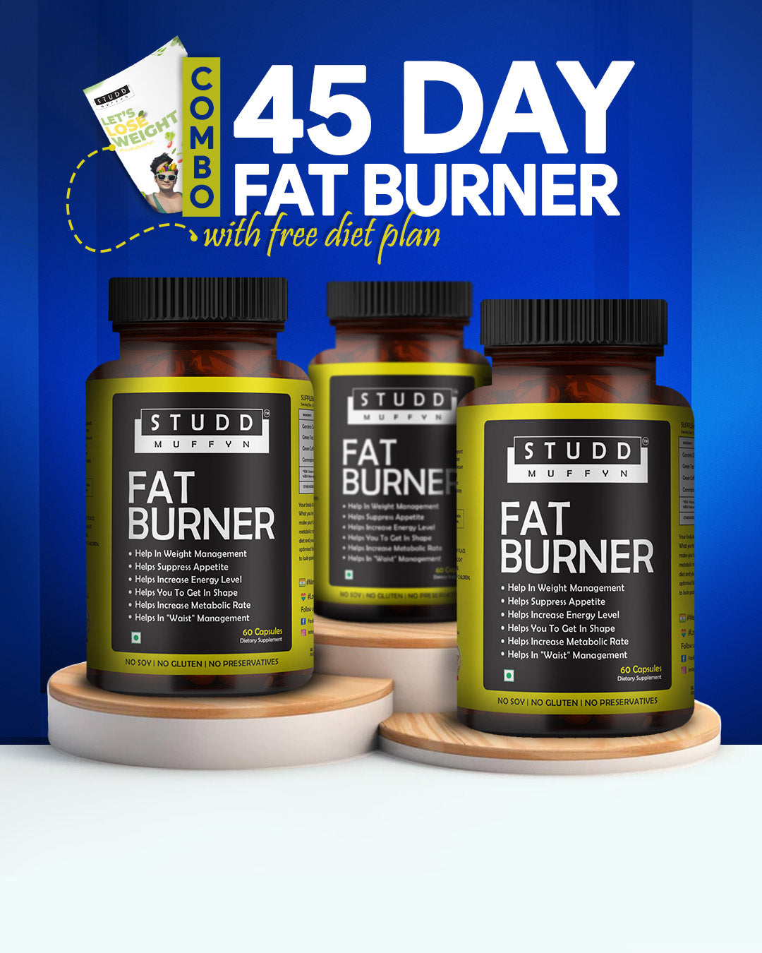 45 Day FAT Burner Combo with FREE Diet Plan (Veg!)
