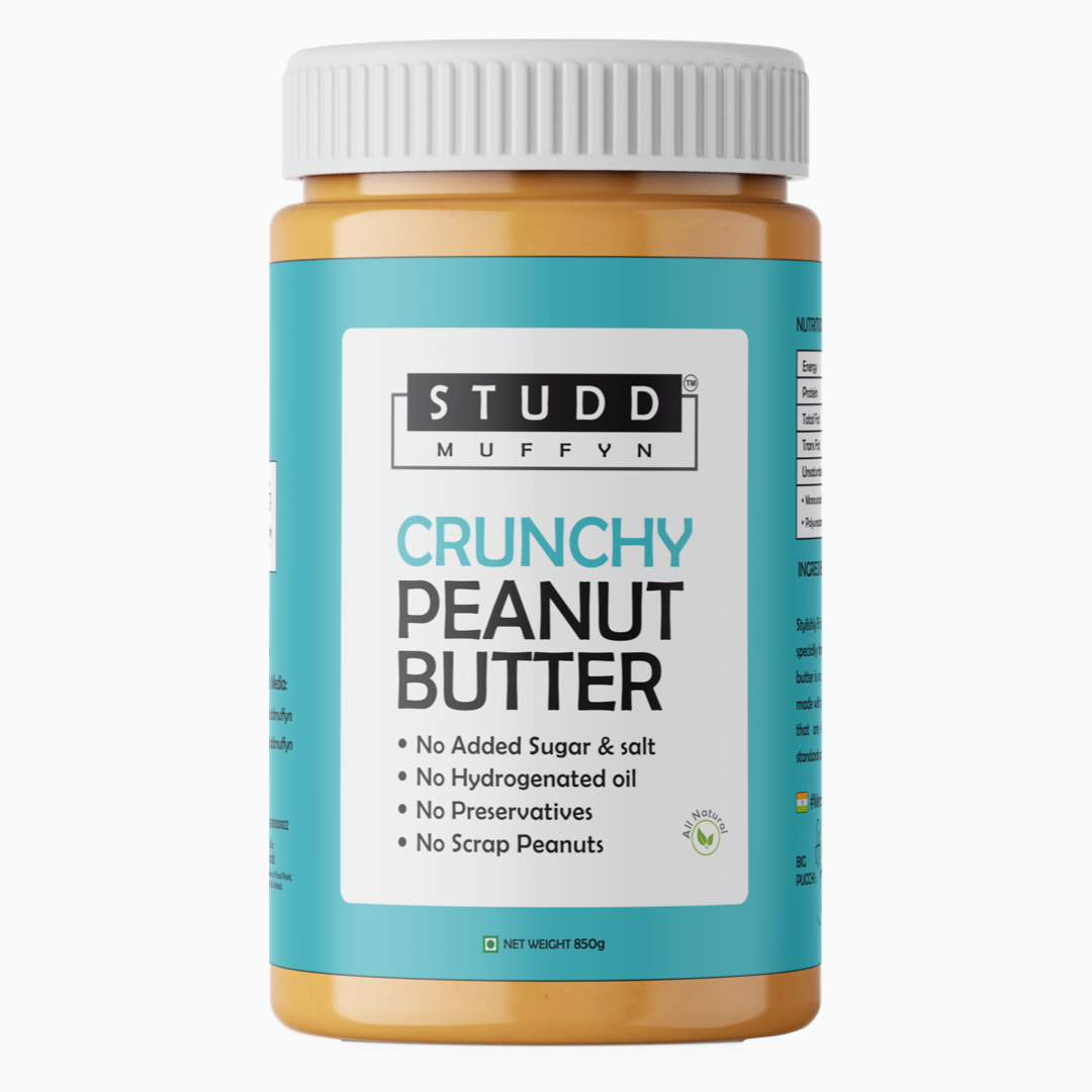 Studd Muffyn Crunchy Peanut Butter 850 gm, 30% Protein,Unsweetened, Gluten Free