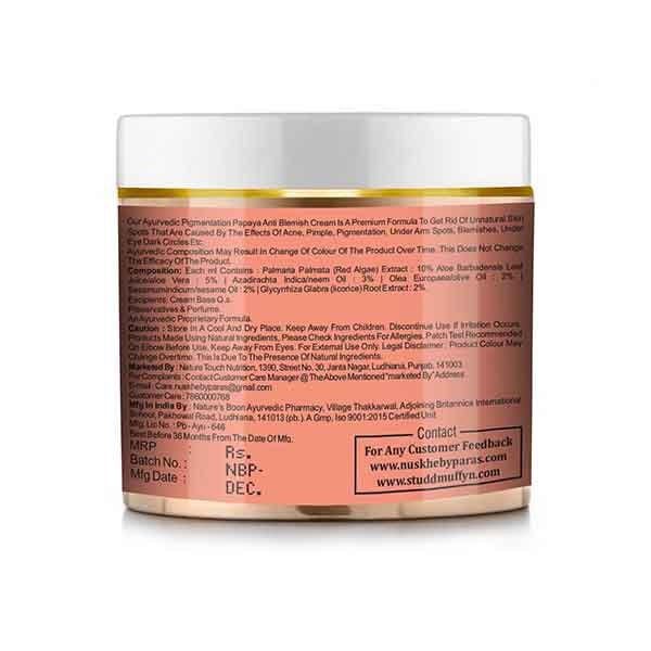 Nuskhe By Paras Ayurvedic Pigmentation Papaya Anti Blemish Cream for Pigmentation and Blemishes removal- 100 ML