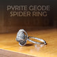 Pyrite Geode Spider Ring