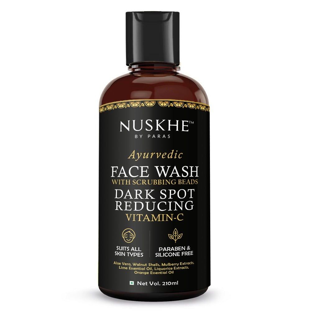 Nuskhe by Paras Dark Spot Reducing Vitamin C Face Wash-210ml | Scrubbing Beads | Removes Impurities| Skin Smoothening | No Parabens, Sulphate, Silicones & Color