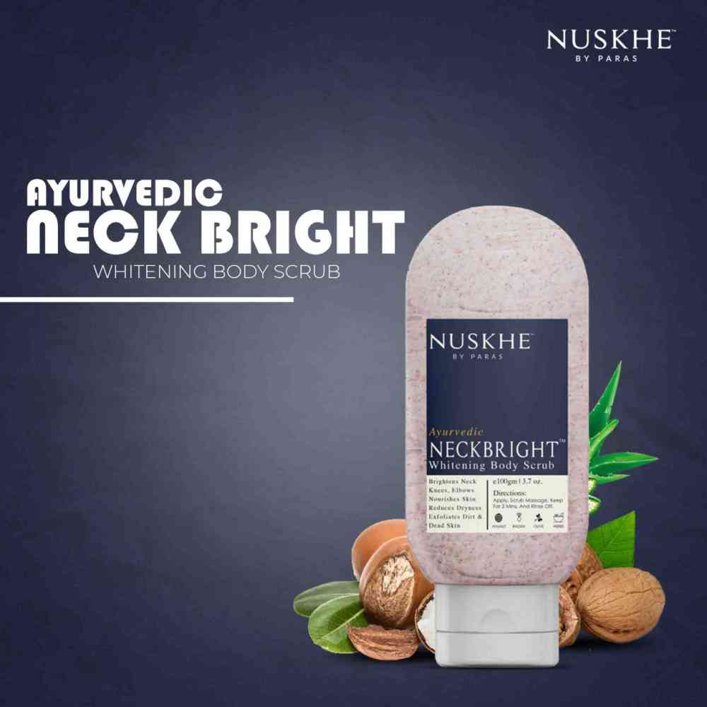 Nuskhe by Paras Neck Bright Body Scrub Dead Skin Remover With Vitamin C & Radish -100 gm