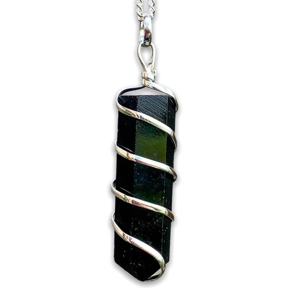 black obsidian crystal (wearable pendant without chain)
