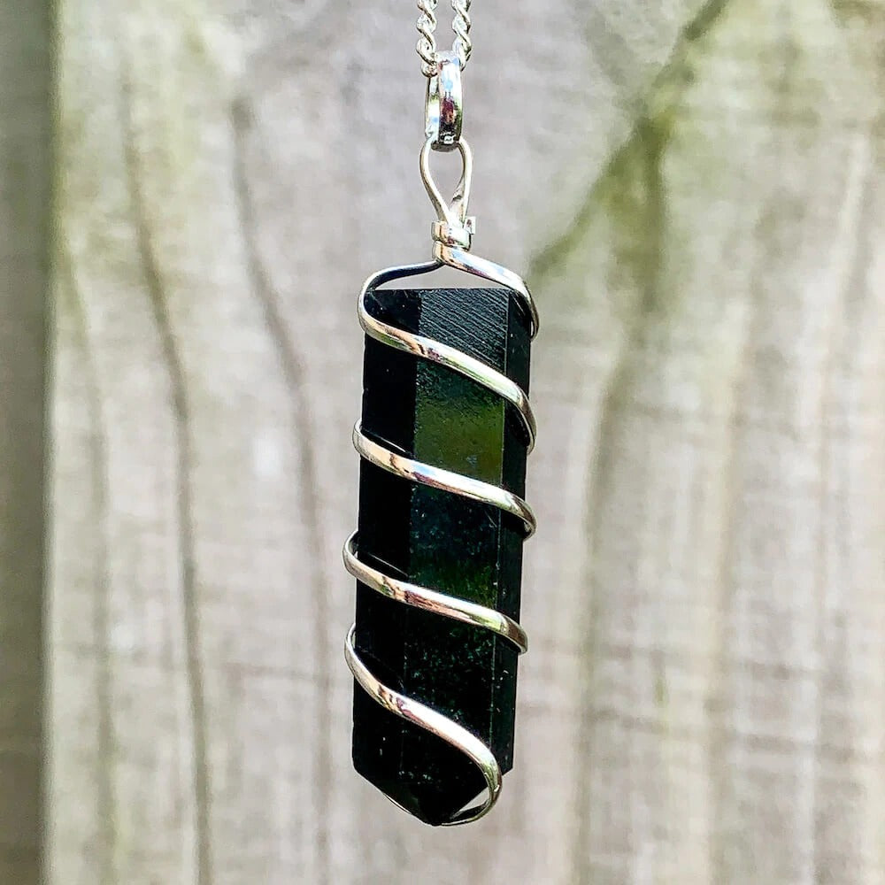 black obsidian crystal (wearable pendant without chain)