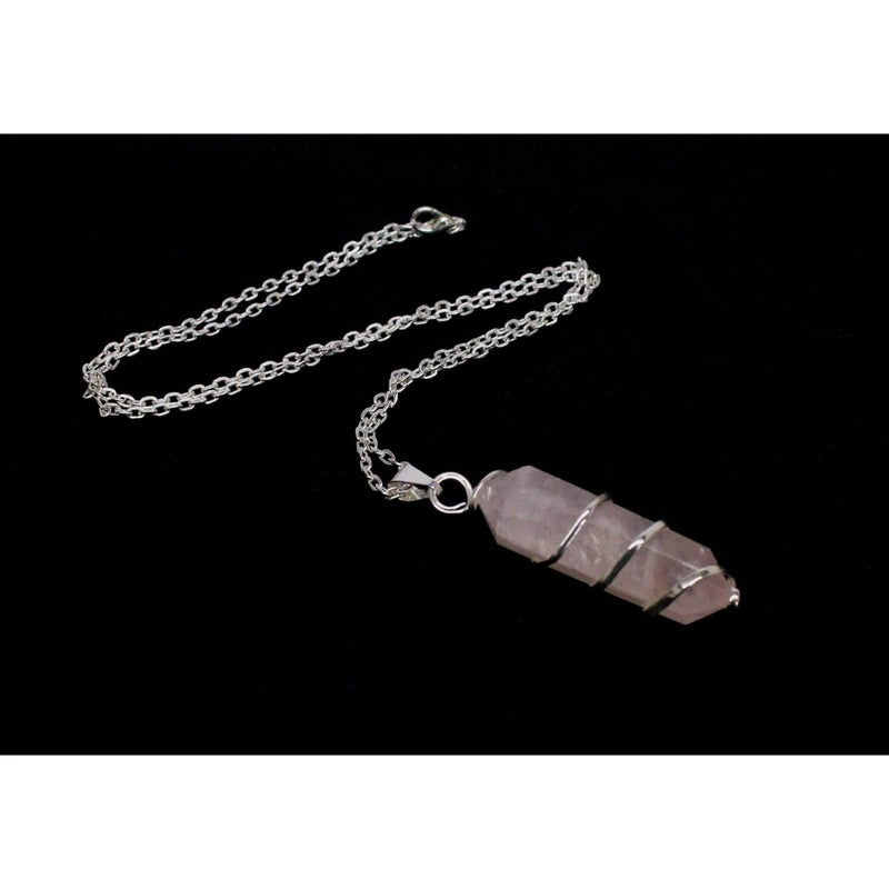 Rose Quartz Crystal  (Wearable Pendant without chain), a crystal of love