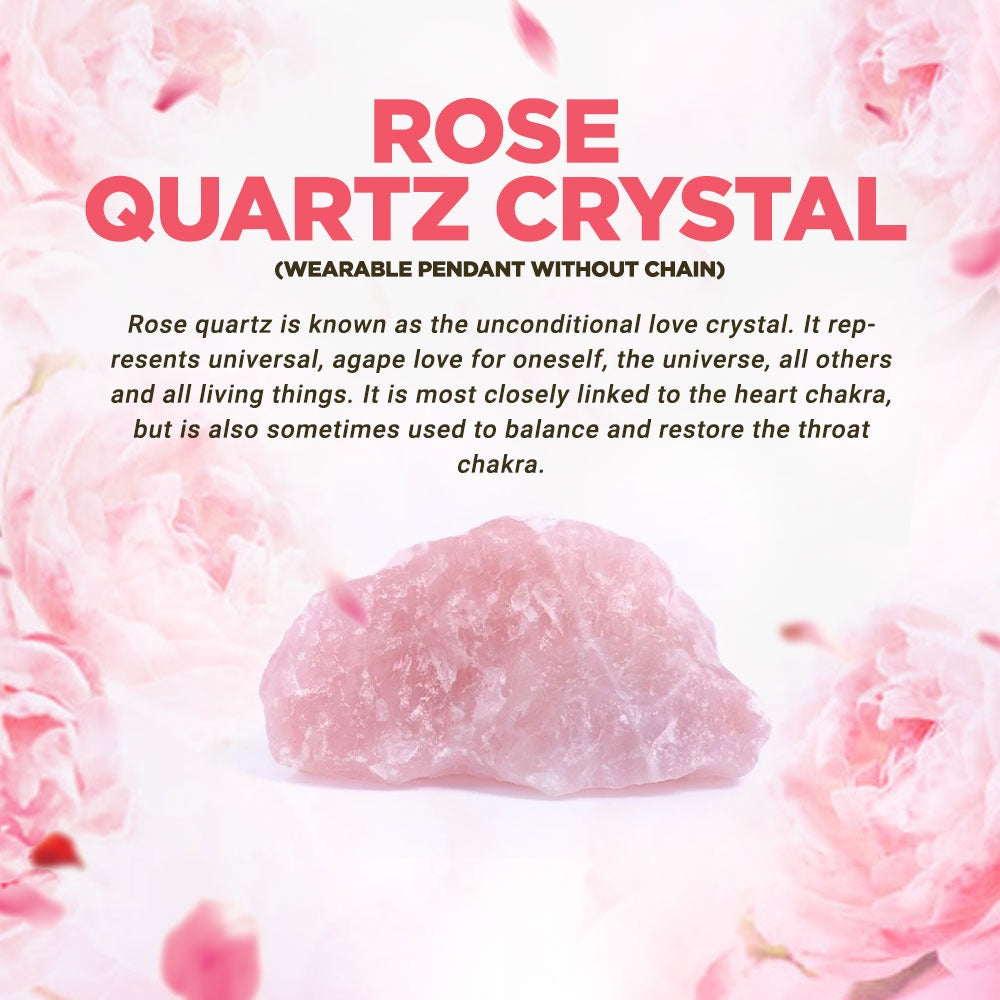 Rose Quartz Crystal  (Wearable Pendant without chain), a crystal of love