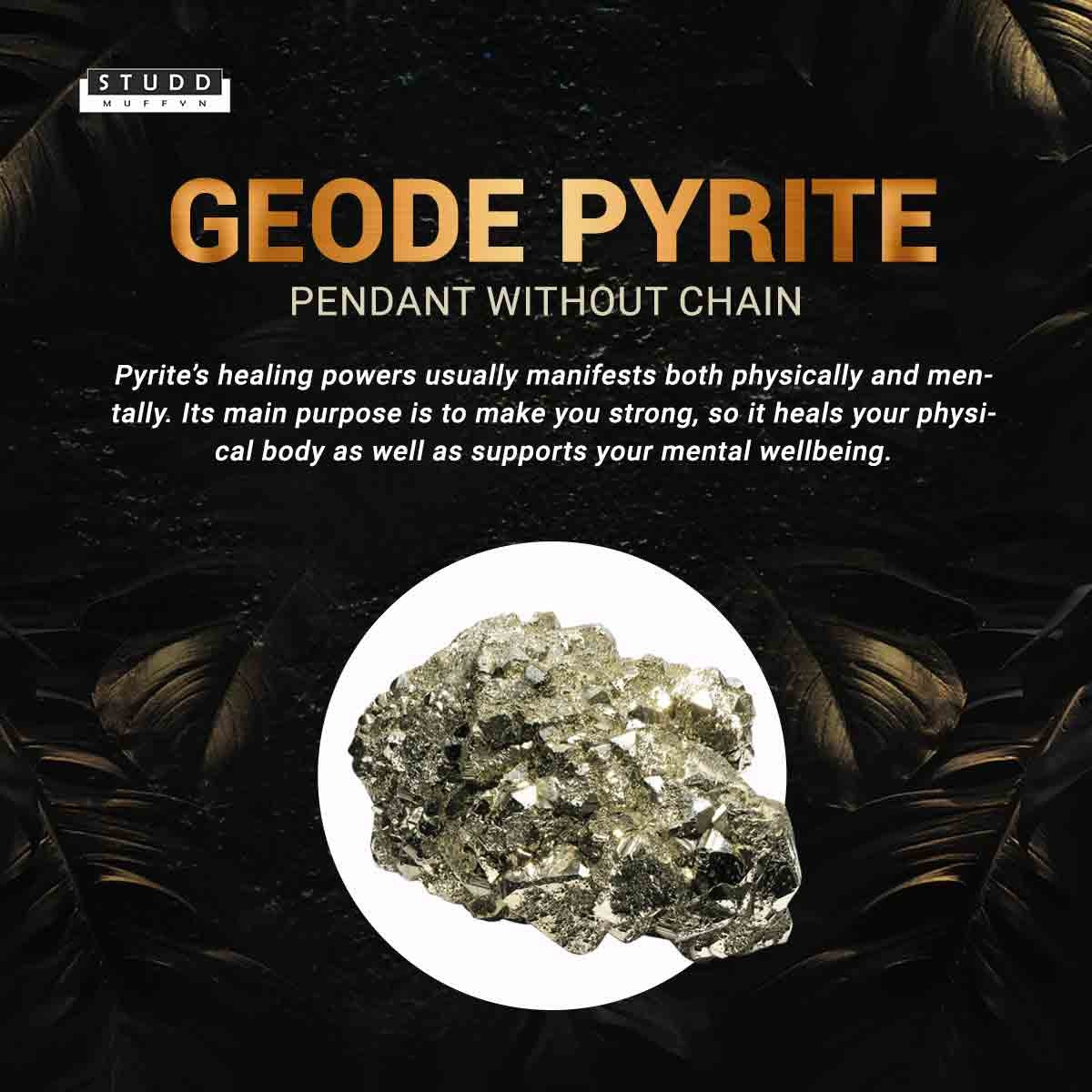 Geode Pyrite Pendant (Without Chain) for money and abundance