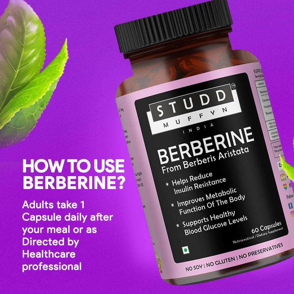 Studd Muffyn Burner Berberine ✽ For Men & Women ✽ 60 Capsules ✽ Bye Bye Belly Fat