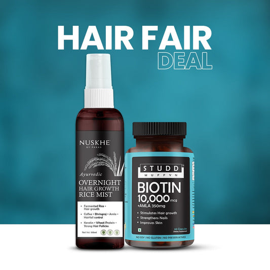 Hair Fair Deal (Fermented Rice Mist + Biotin Capsules) ✽ For Men & Women