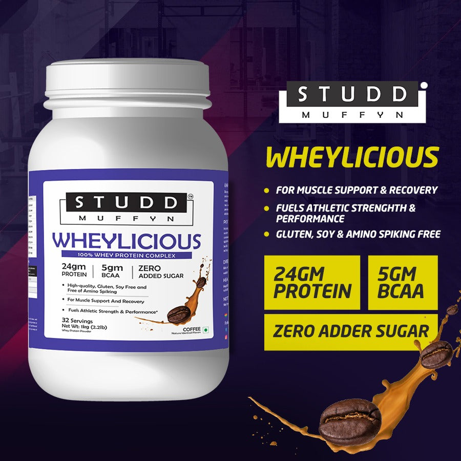 Studd Muffyn Wheylicious ,Concentrate Protein ( Coffee -1KG / 2 KG )