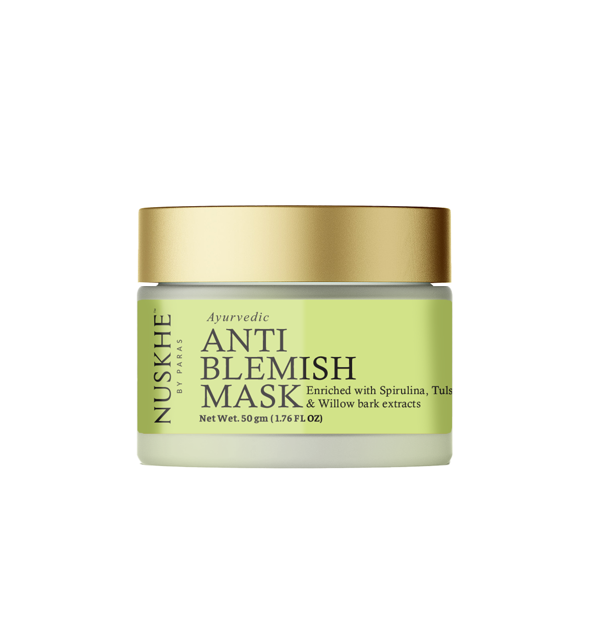 Nuskhe By Paras Ayurvedic Anti Blemish Mask for Men and Women-50gm | Anti Blemish | Clears blackheads | Controls Excess Oil | Spirulina | Tea Tree | Tulsi | Goji berry | Antioxidants |