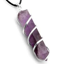 amethyst crystal (wearable pendant without chain)