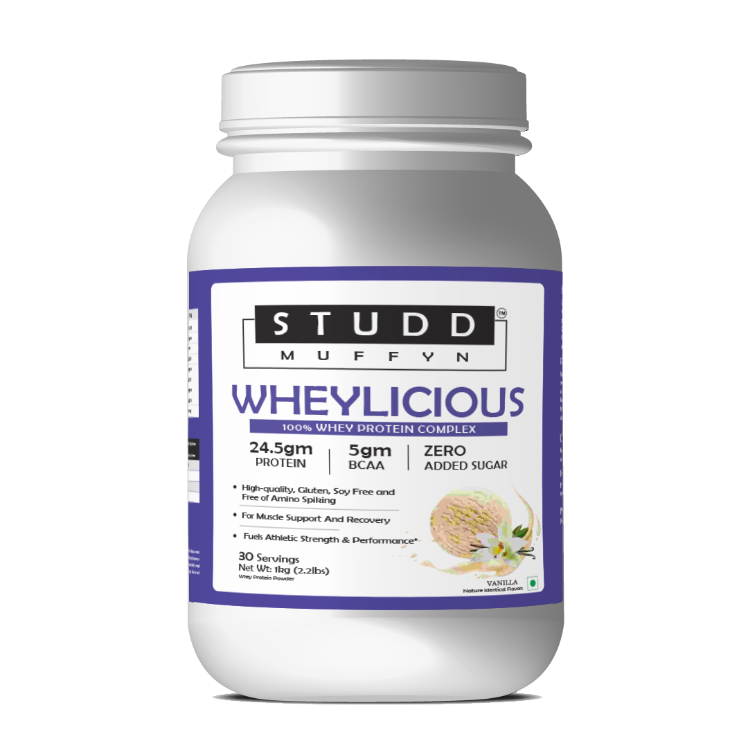 Studd Muffyn Wheylicious ,Concentrate Protein (Vanilla -1 KG / 2 KG )
