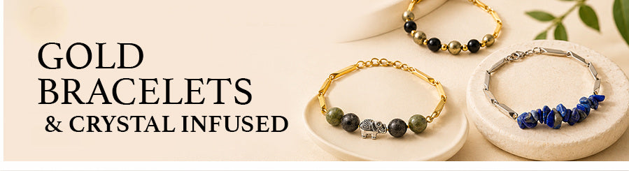 Gold Bracelets & Crystal Infused